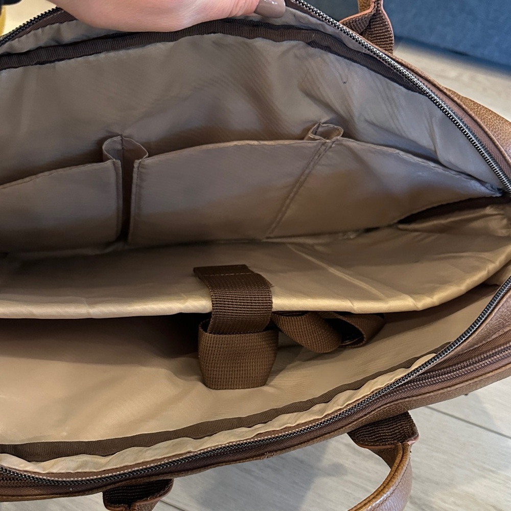 Samsonite Tan Leather Briefcase - Picture 6 of 10